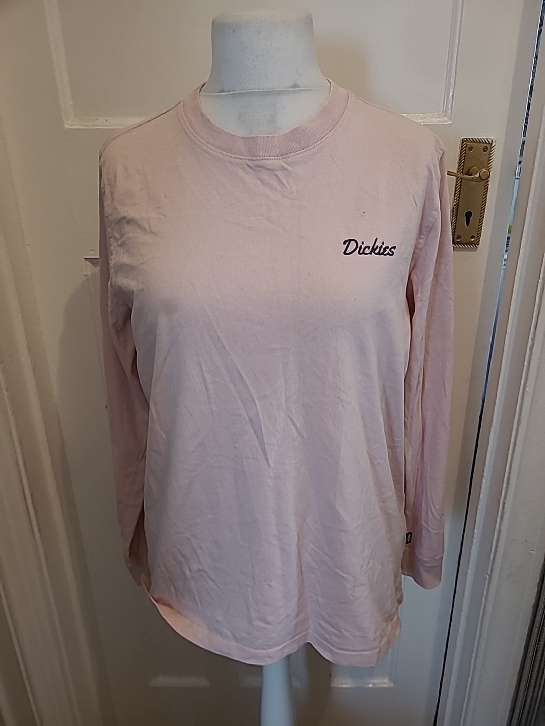 Mens Dickies Size Large Pink Printed Long Sleeved Tshirt(mark On Rear Neck)