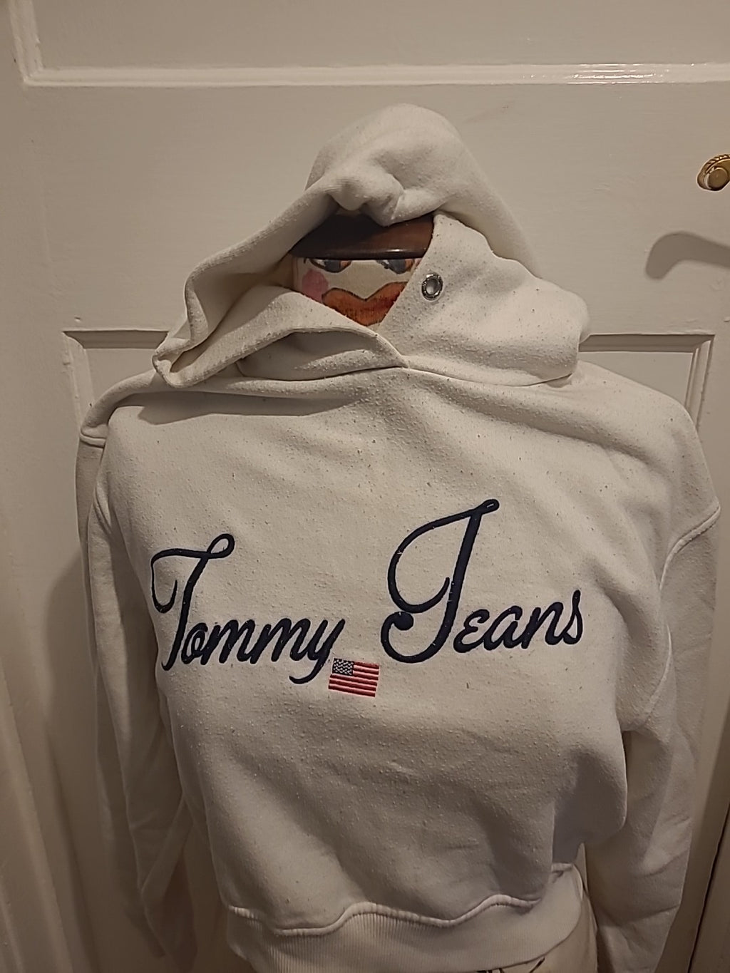 Mens Tommy Jeans Size XS White Pullover Hoodie(Bobbling)