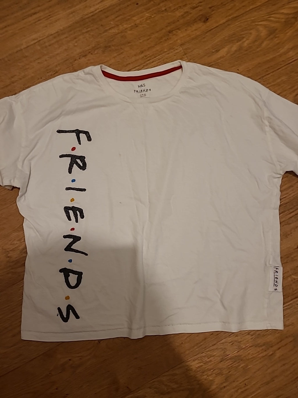 Girls M&S Age 15-16 Years White Friends Pyjama Top