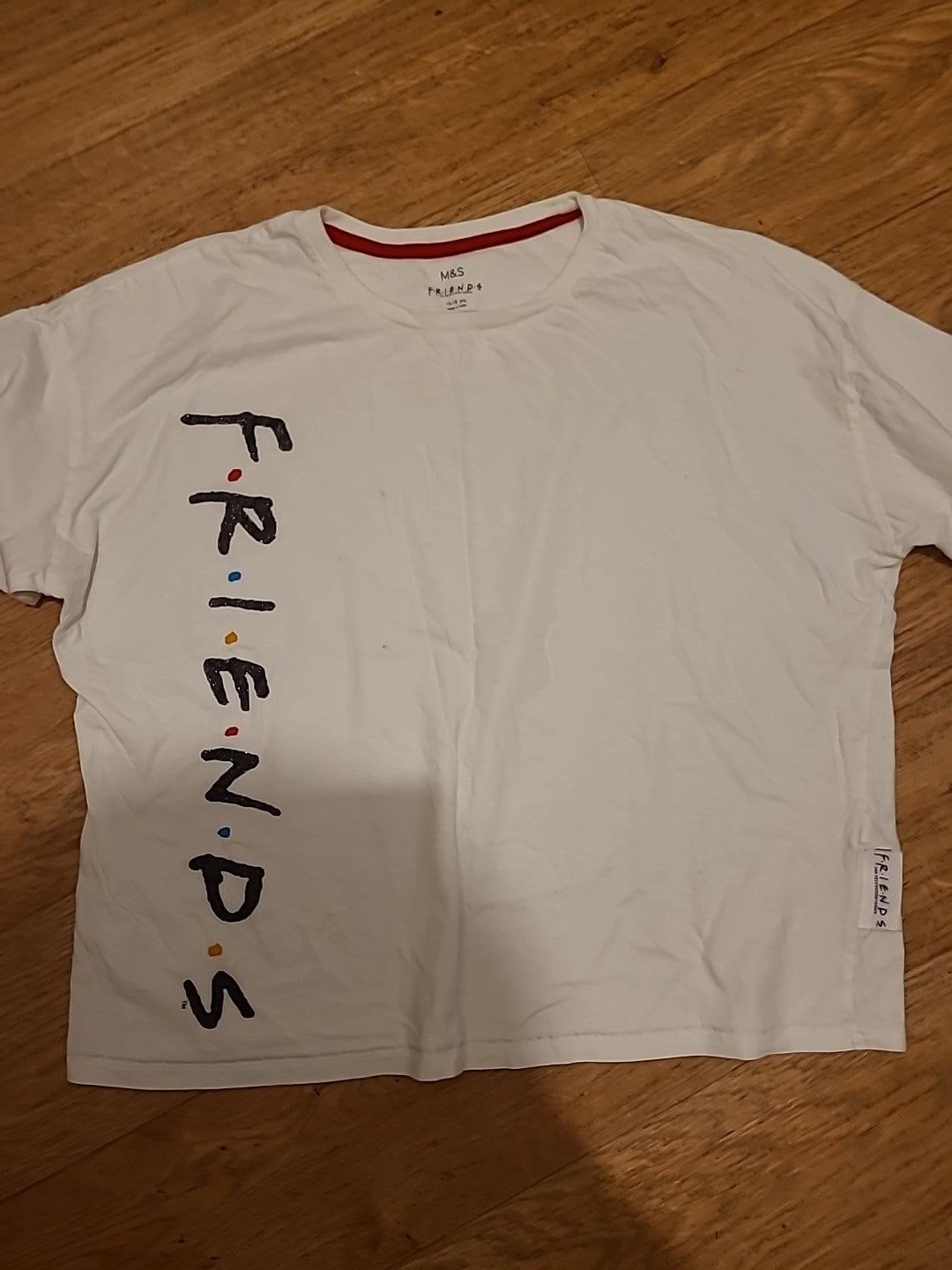 Girls M&S Age 15-16 Years White Friends Pyjama Top