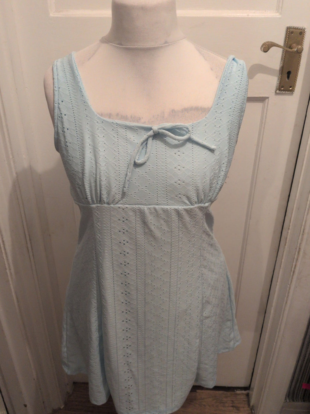 Ladies Shein Size XL Blue Patterned Sleeveless Knee Length Dress