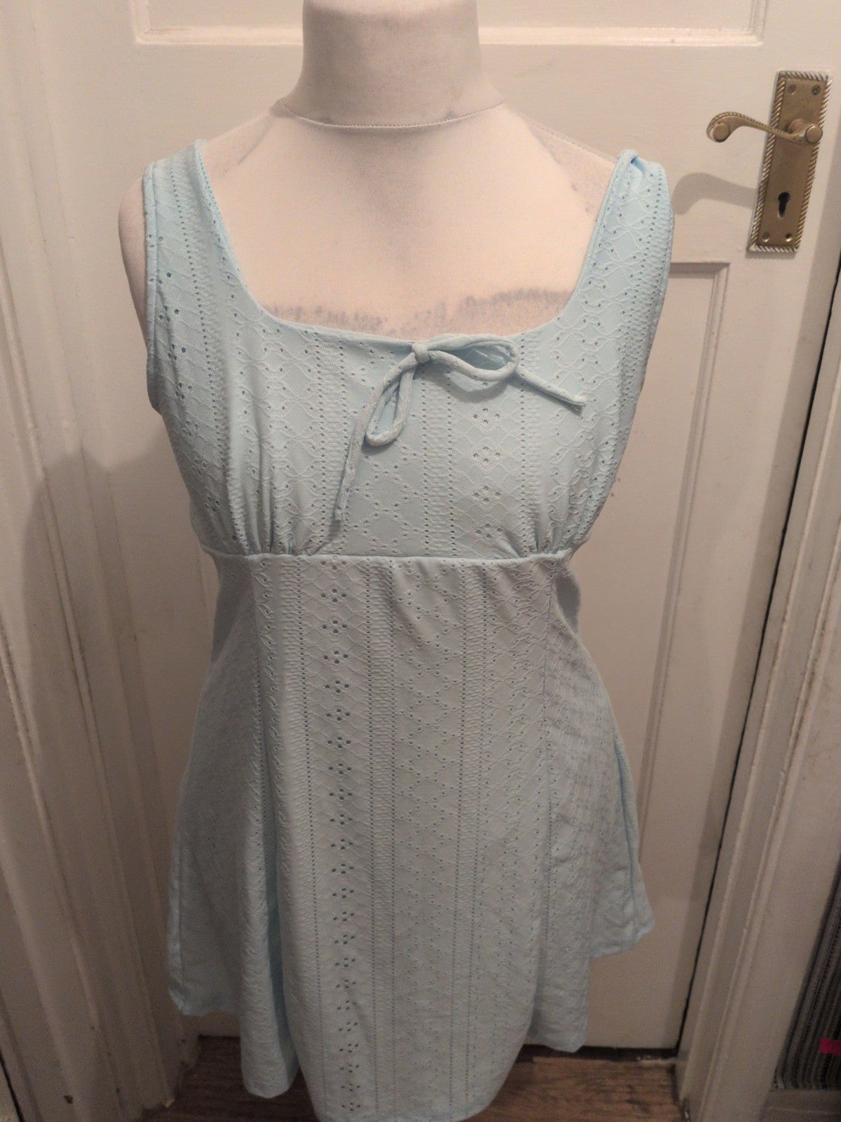 Ladies Shein Size XL Blue Patterned Sleeveless Knee Length Dress
