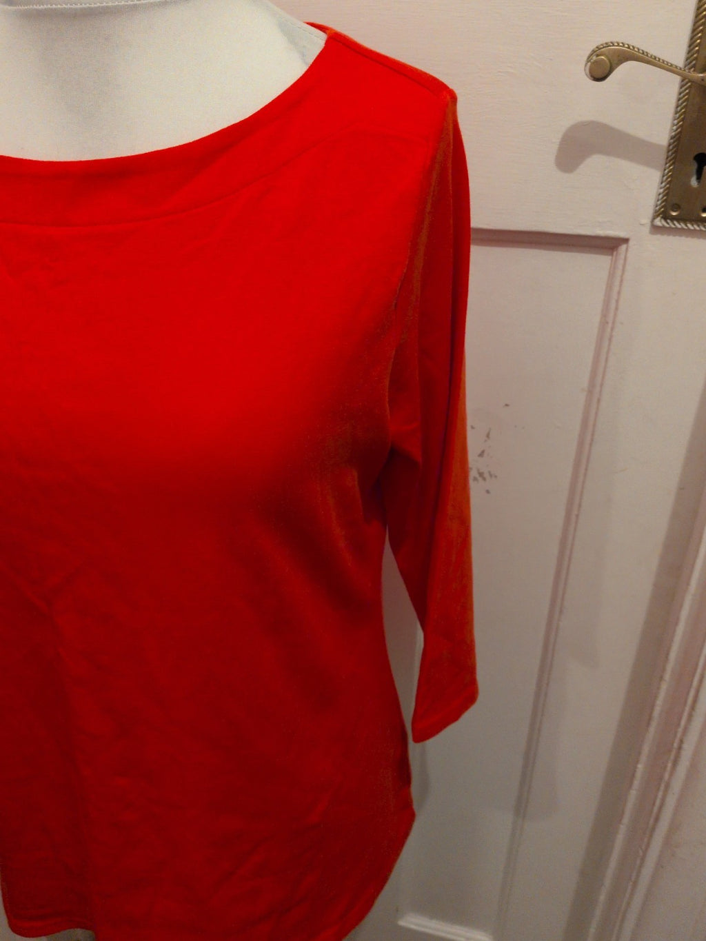 Nutmeg 18 Red Long Sleeved Blouse T-shirt Slight Scoop Neck