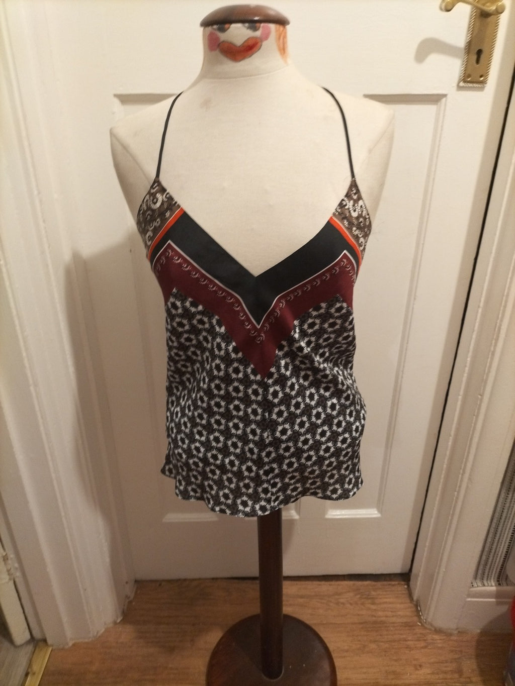 Ladies Zara Size XS Multicoloured Patterned Sleeveless Top