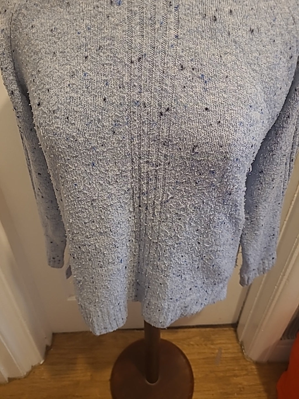 Ladies Marks And Spencer Size Small Blue With Black Flecks Long Sleeved Pullover