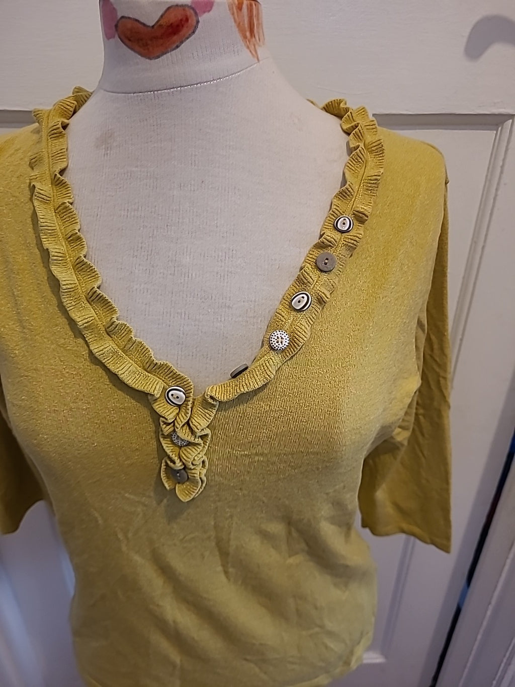 Ladies Alex&Co Size 12 Lime Mid Sleeved Ruffle Blouse