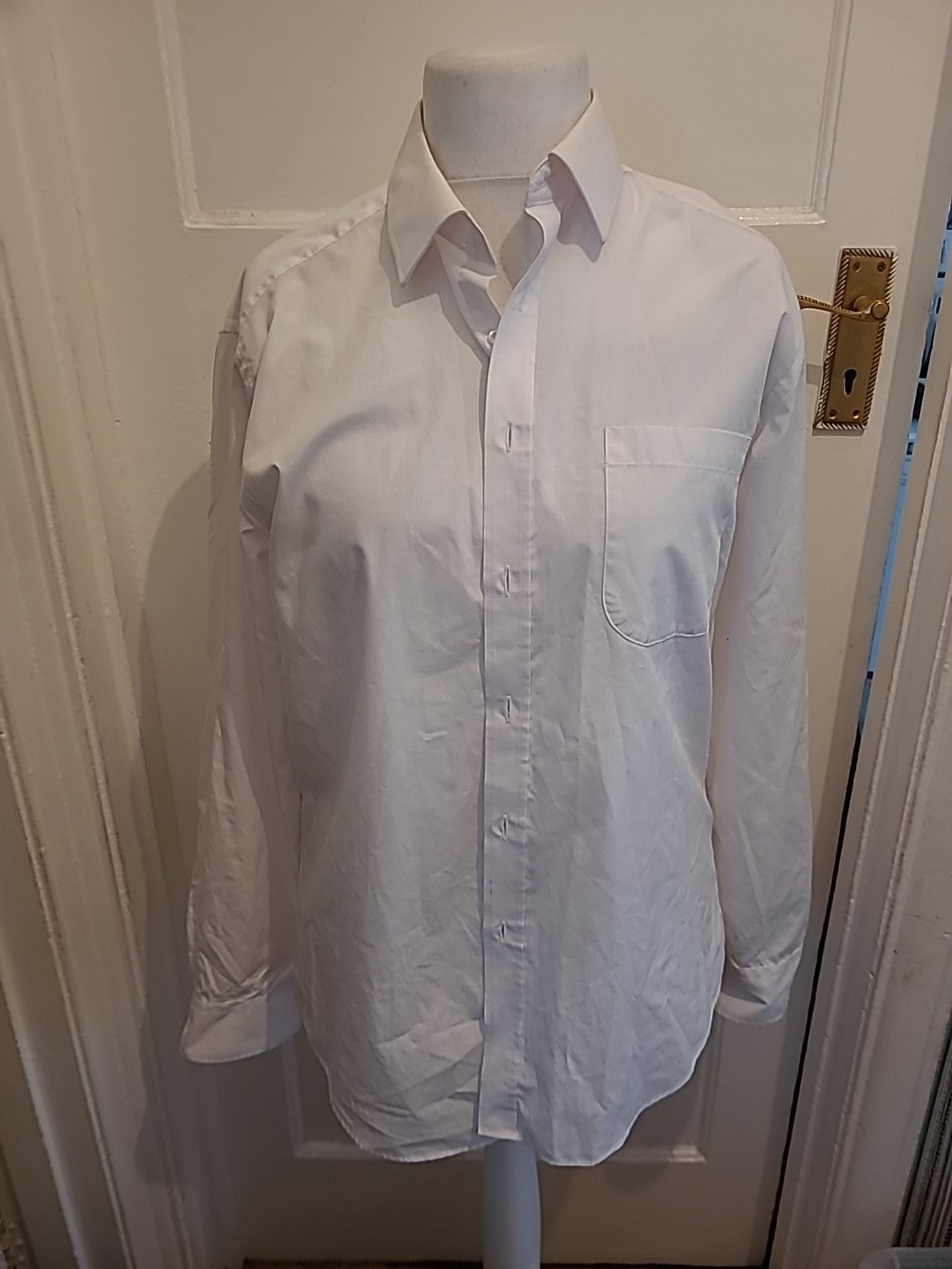 Mens Marks And Spencer Tailoring 16(41) Slim Fit White Long Sleeved Easy Care...