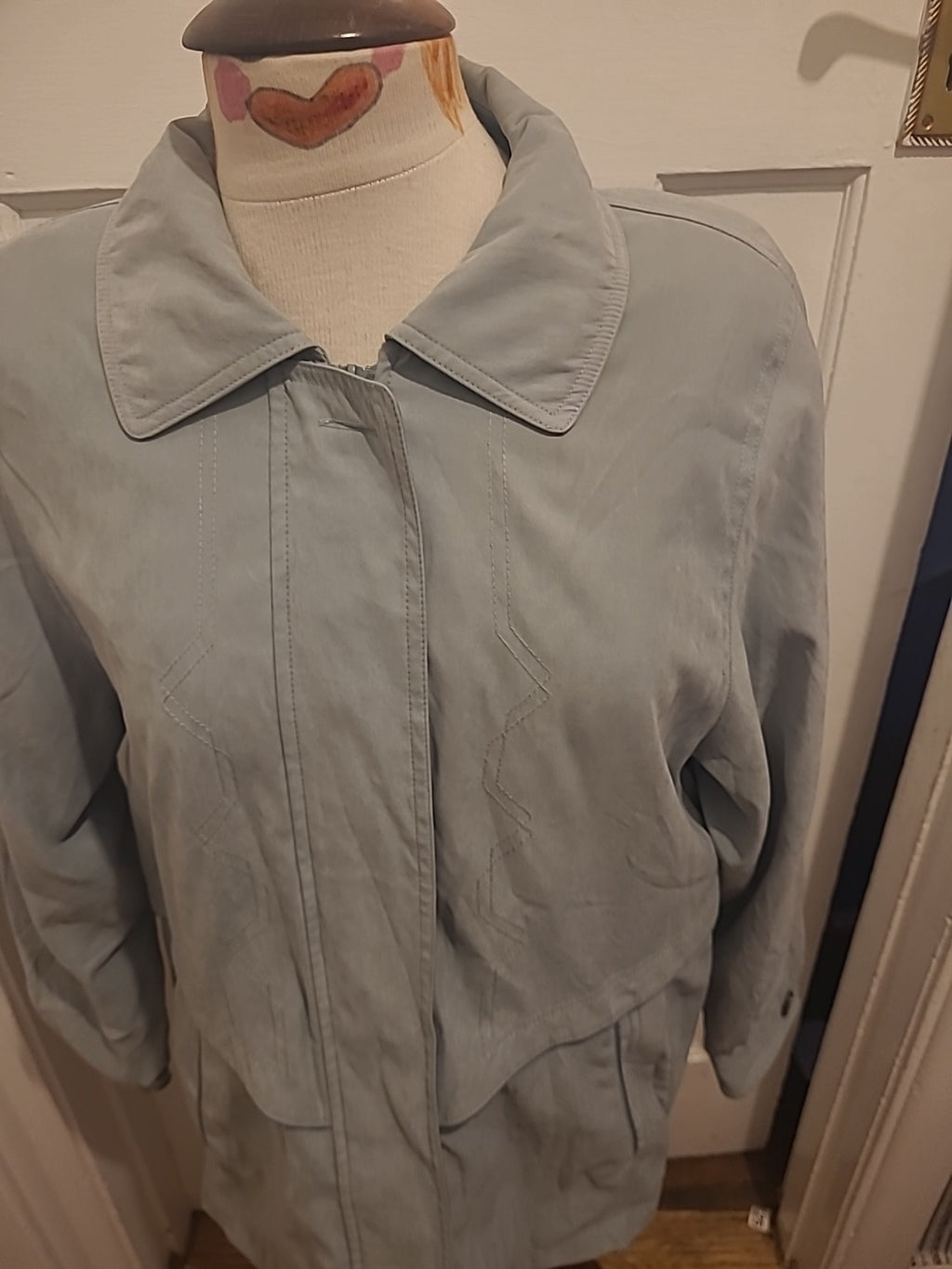 Ladies Berkertex Size 10-12 Light Green Lined Long Sleeved Jacket Zip Through