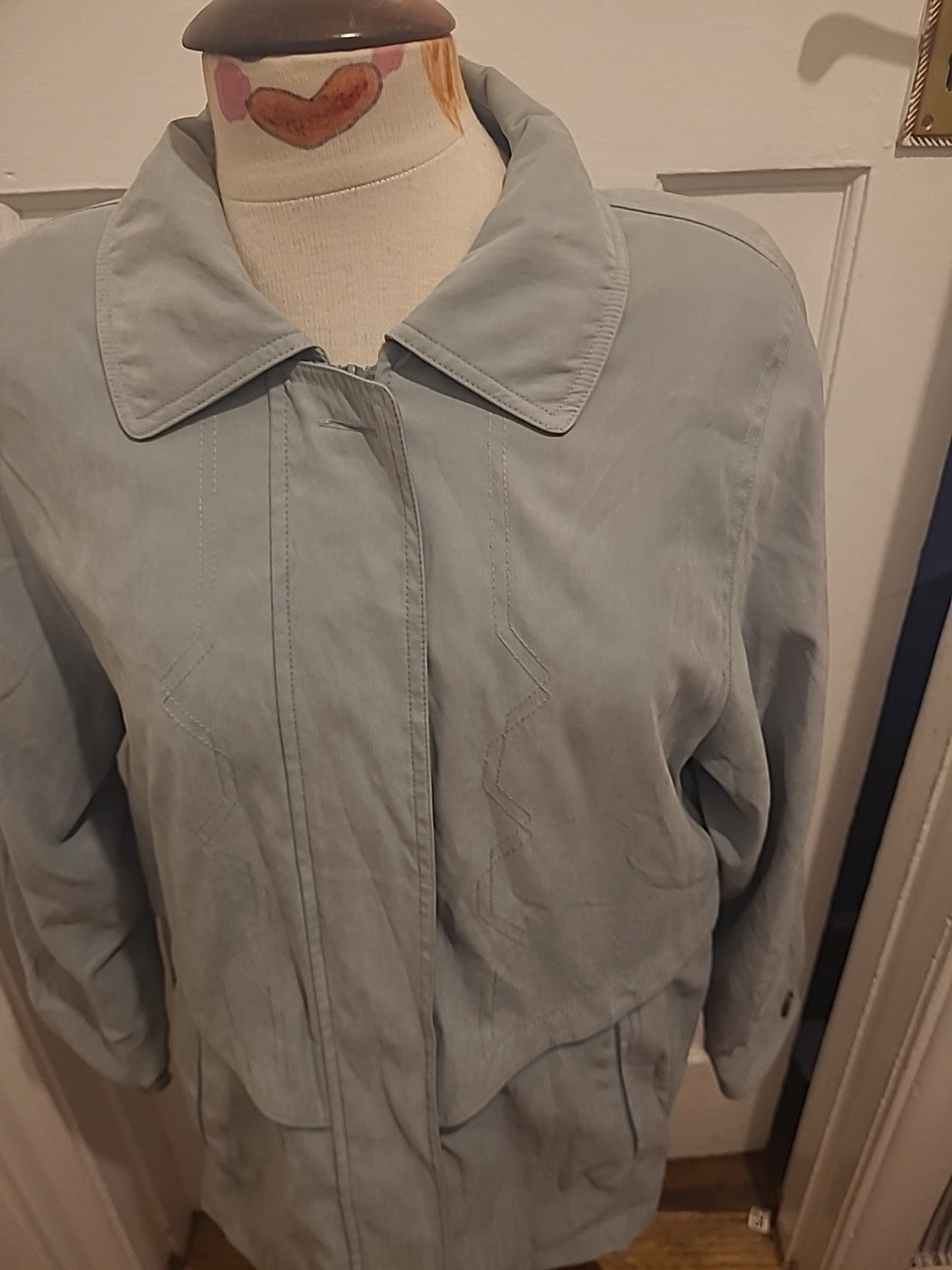 Ladies Berkertex Size 10-12 Light Green Lined Long Sleeved Jacket Zip Through
