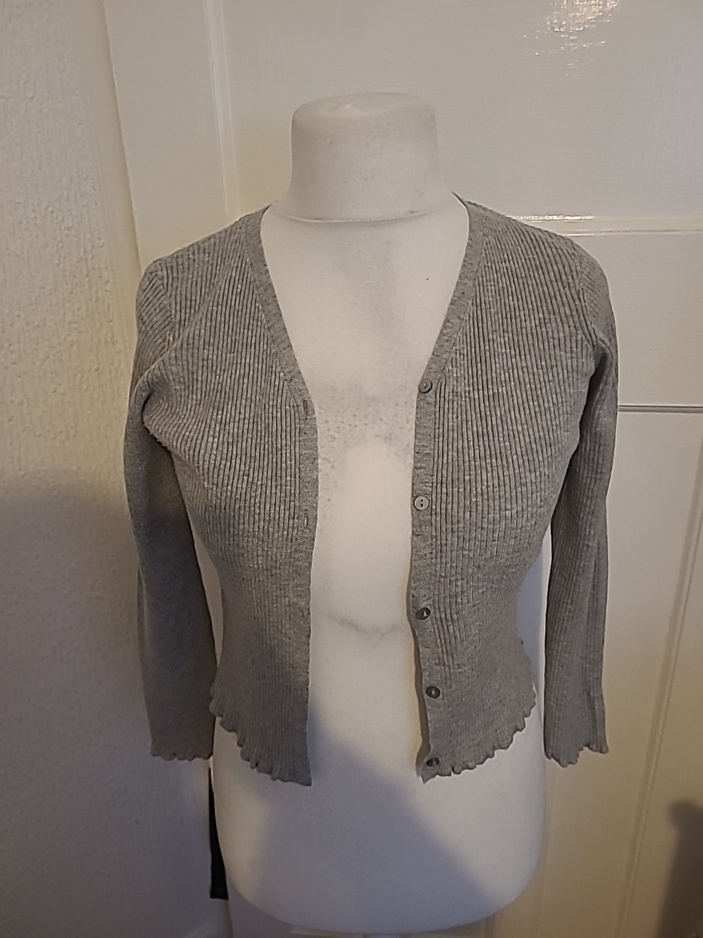 Primark 11-12 Years Grey Ribbed Cardigan