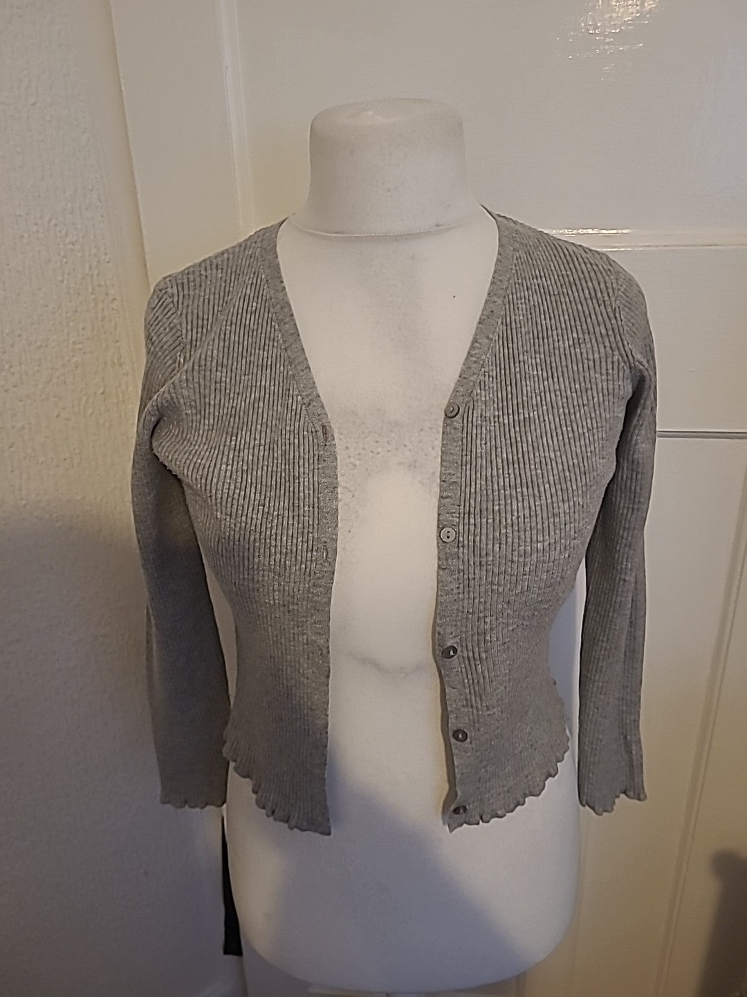 Primark 11-12 Years Grey Ribbed Cardigan