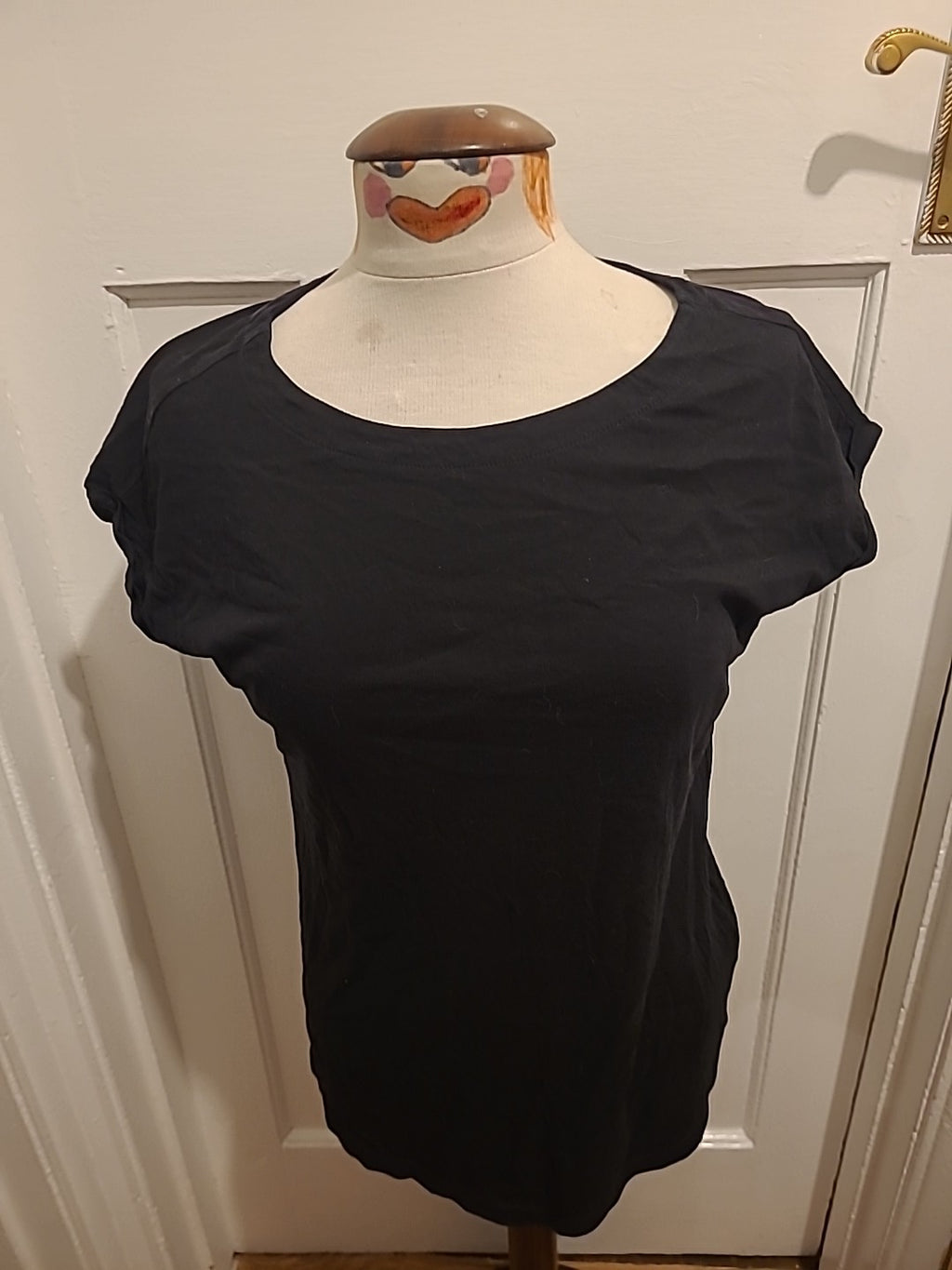 Ladies Next Size 6 Black Cap Sleeve Tee