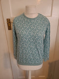 Ladies John Lewis Size 14 Mint And White Long Sleeved Blouse