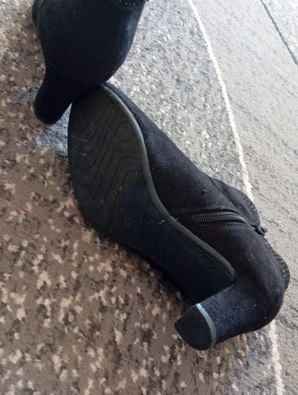 Ladies Black Sparkly Anjle Boots Size 36 Free Delivery