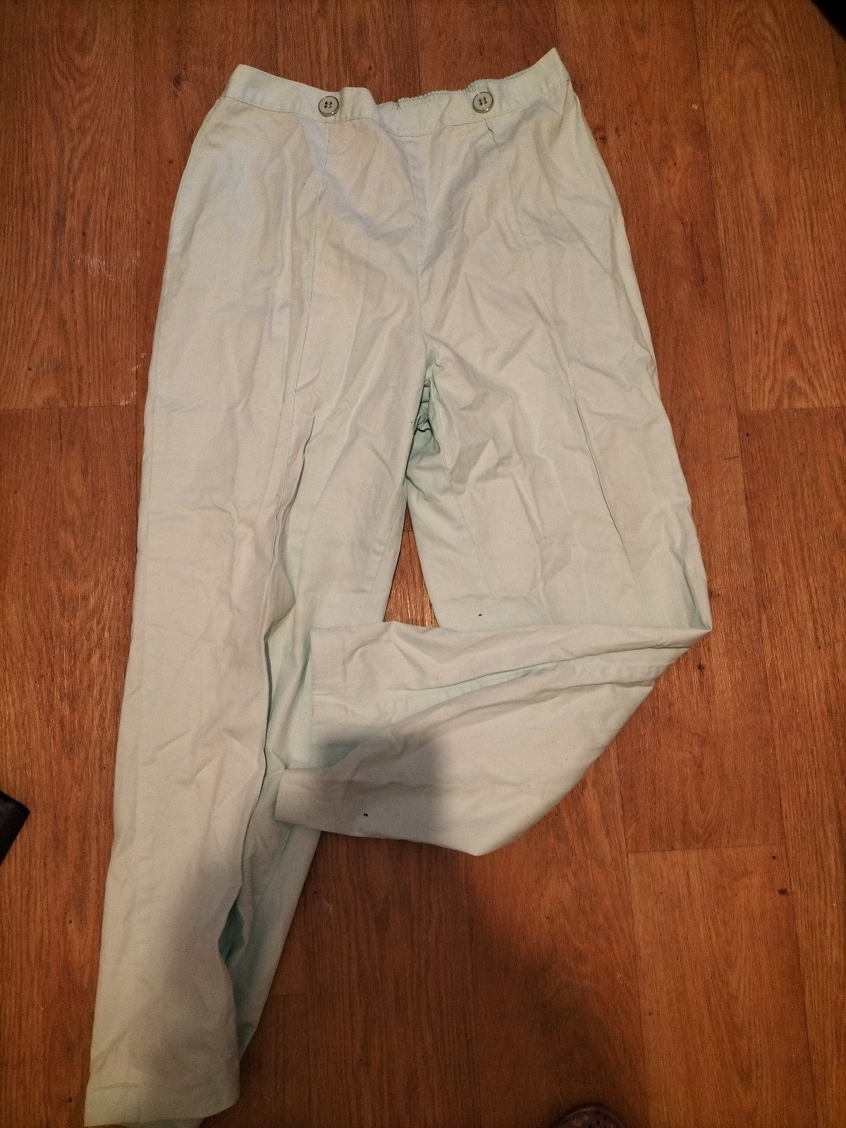 Ladies Marks And Spencer Size 14 Aqua Elasticated Trousers