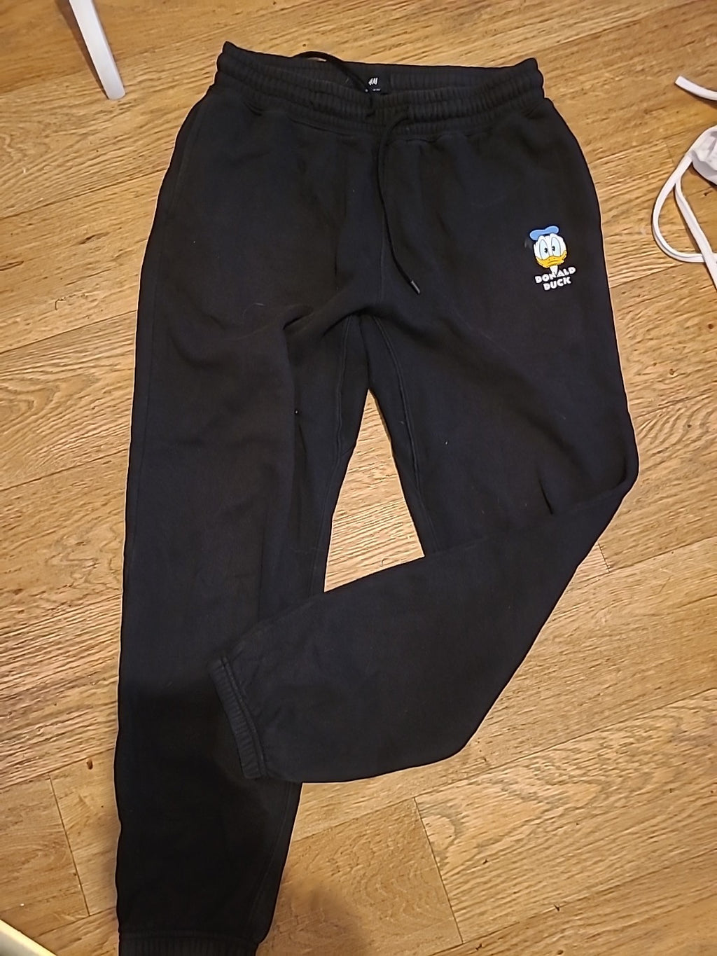 Ladies H&M Size Small Regular Fit Black Joggers Donald Duck