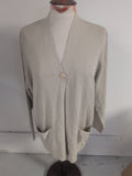 Marks And Spencer 18 Oatmeal 1 Buttoned Long Sleeve Cardigan