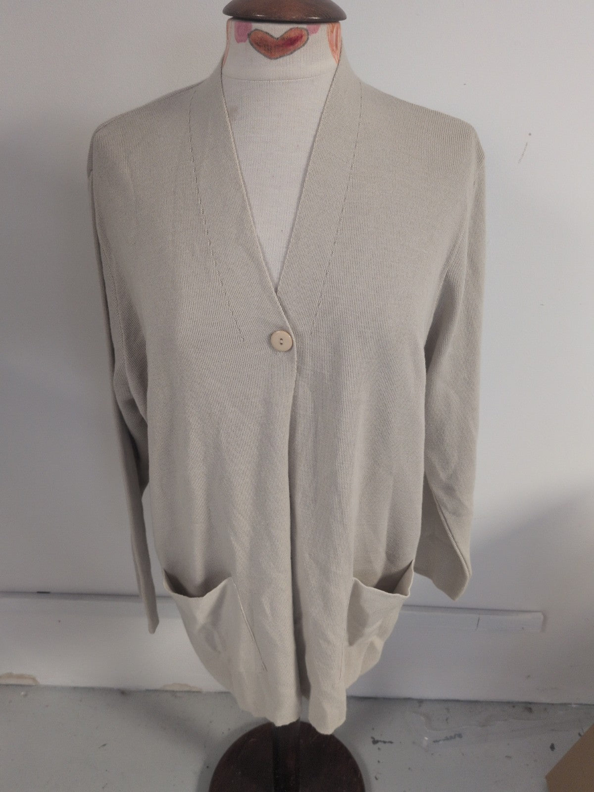Marks And Spencer 18 Oatmeal 1 Buttoned Long Sleeve Cardigan
