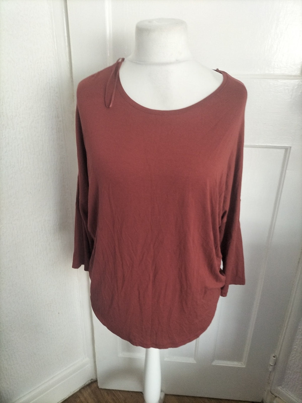 Ladies Select Size 12 Brown Long Sleeved Blouse