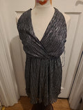 Ladies Miss Selfridge Size 12 Black And Silver Halter Neck Dress
