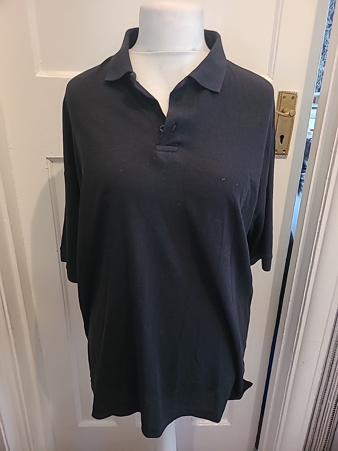 Mens Classics Heavy Duty Black Short Sleeved Polo Bobbling