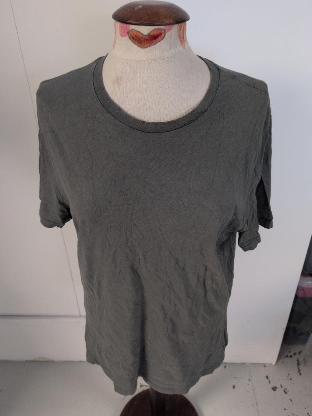 M&S Small Reg Fit Cotton Short Sleeve T-shirt Sage