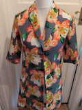 Primark 10 Grey Floral Half Sleeve Collared Buttoned Dress