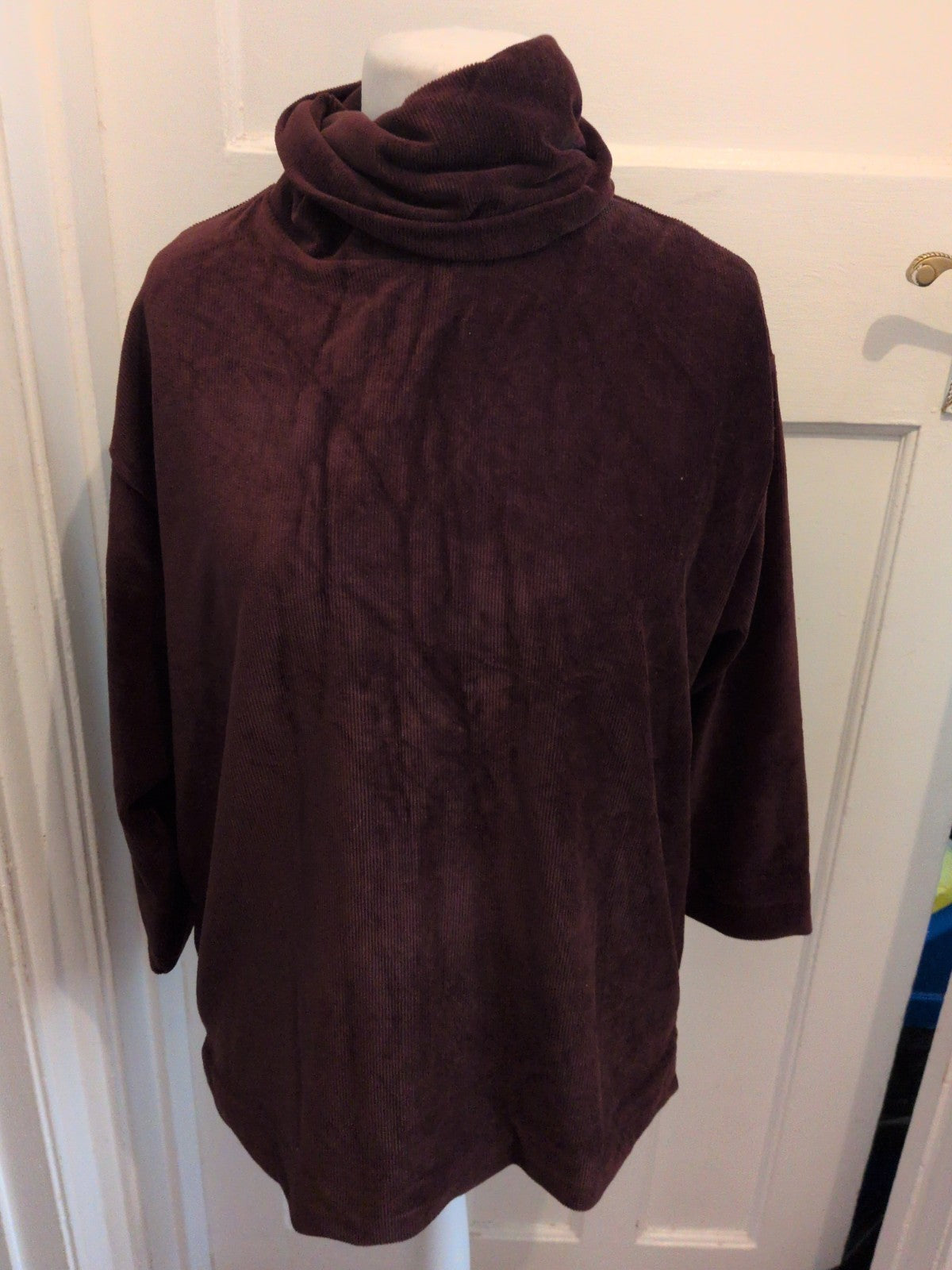 Marks And Spencer 12-14 Dark Brown High Neck Top