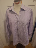 Mens Todays Man Size 16"(41 Usa) Purple White Striped Formal Shirt