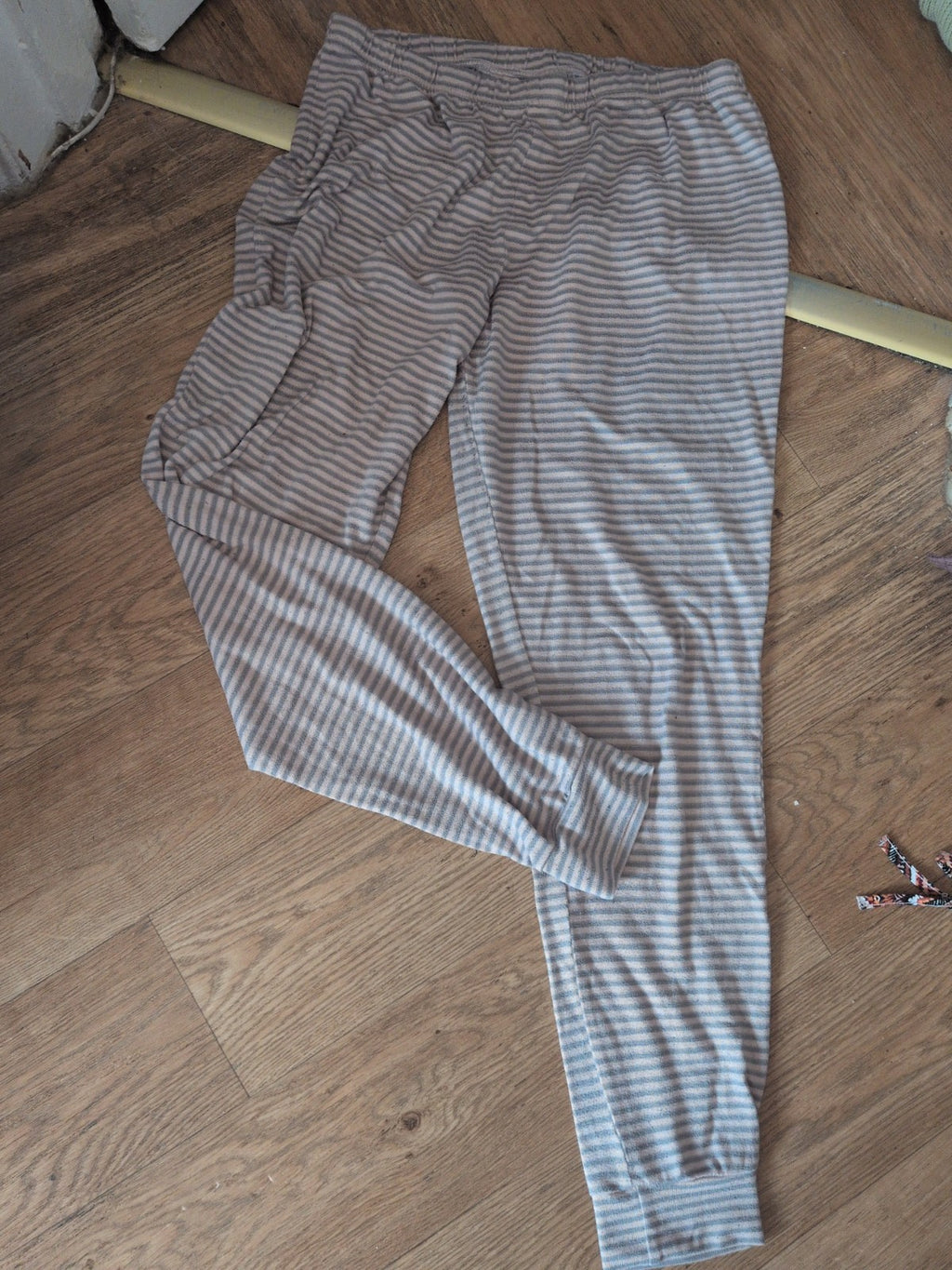 Tu 14 Pink And Grey Striped Pyjama Bottoms
