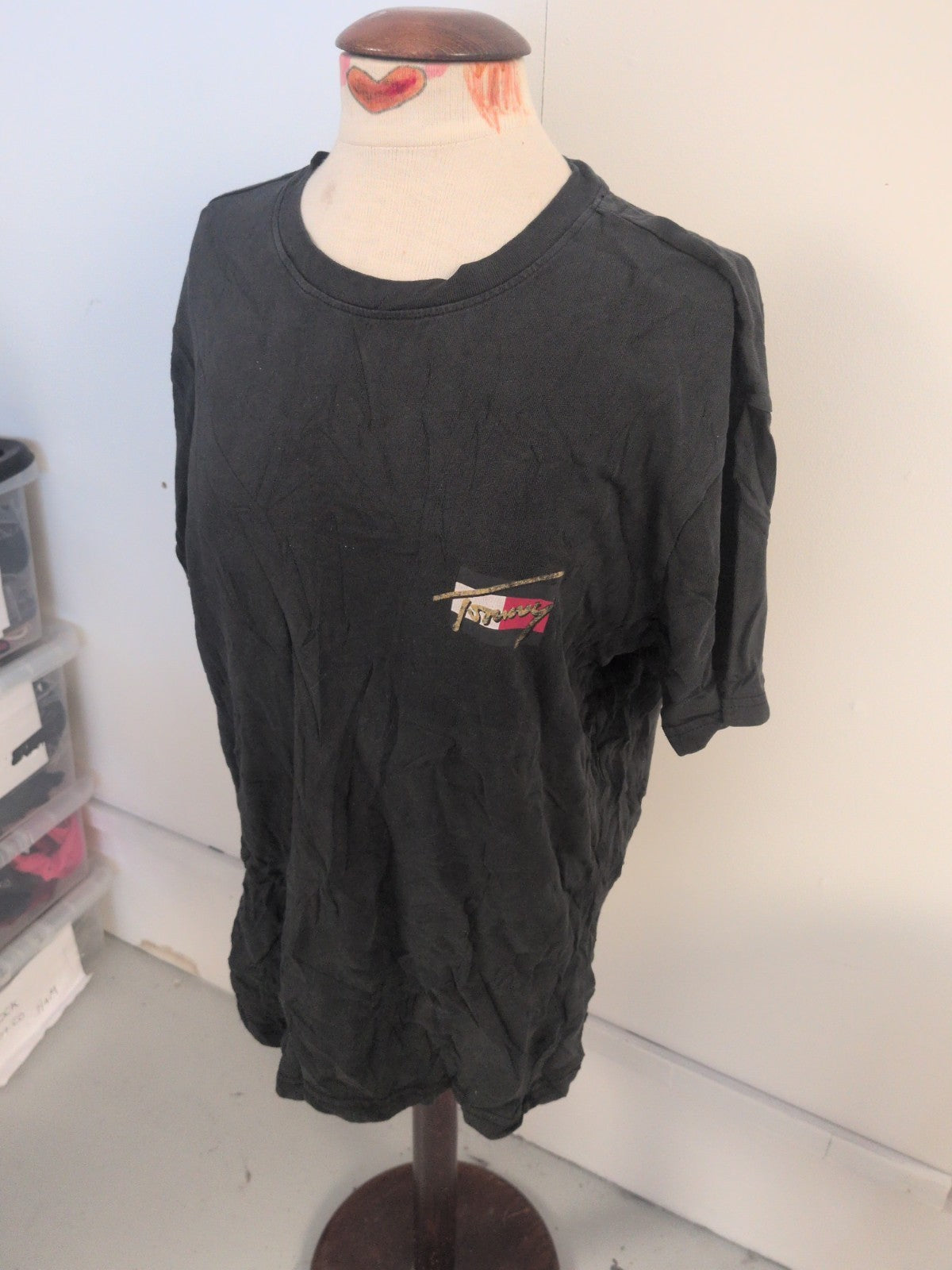 Tommy Jeans Large Black Print Front And Back Short Sleeve T-shirt