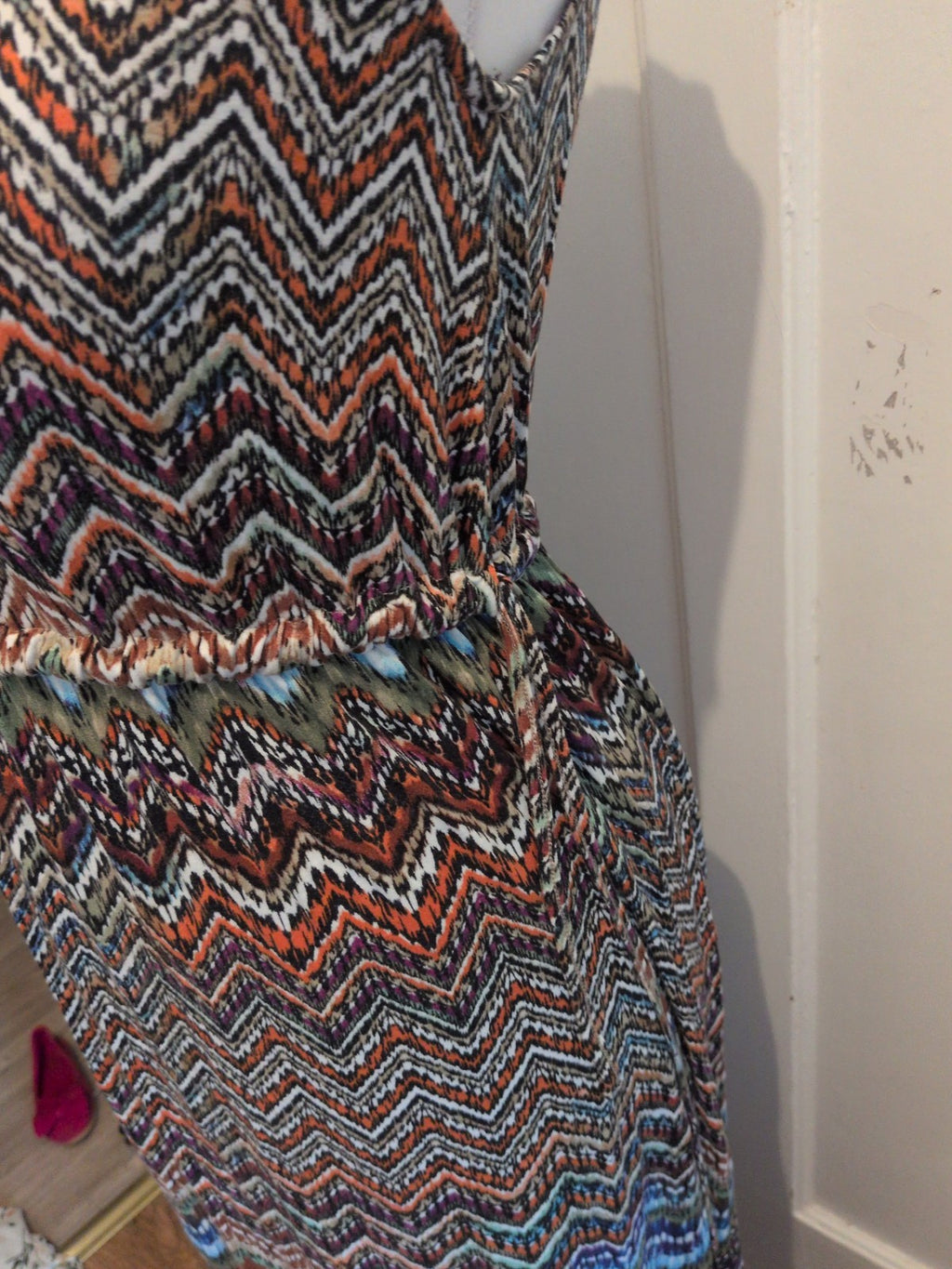 Tu 12 Multicoloured Zig Zag Sleeveless Long Length Dress