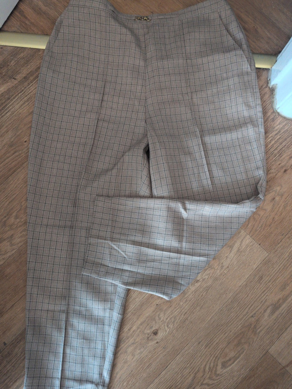 Classics 20 Pale Brown Check Elasticated Trousers
