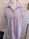 BHS 20 Lilac Collared Sleeveless Buttoned Blouse