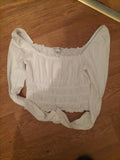 Ladies Miss Selfridge Size 8 White Long Sleeved T-shirt