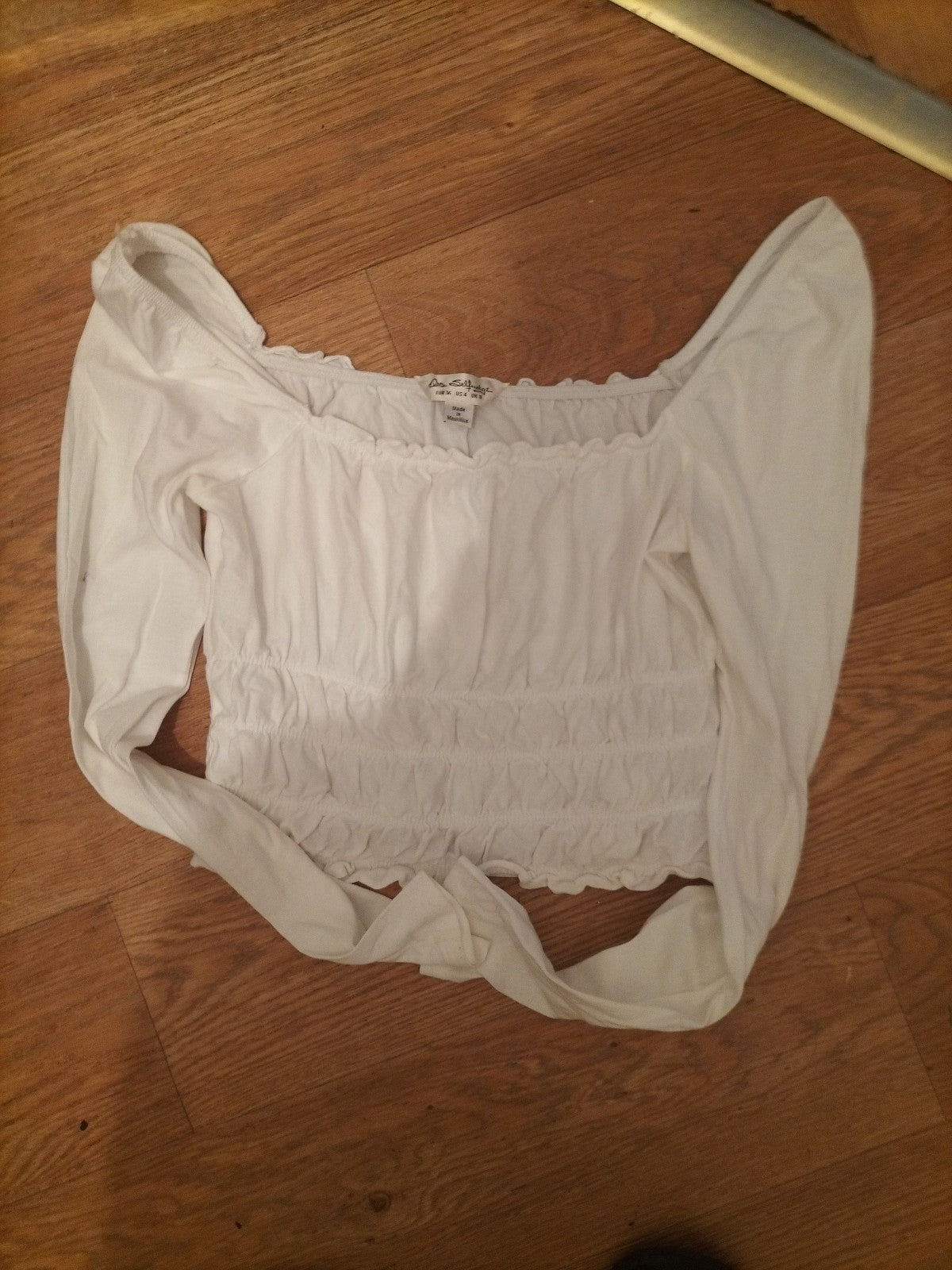 Ladies Miss Selfridge Size 8 White Long Sleeved T-shirt