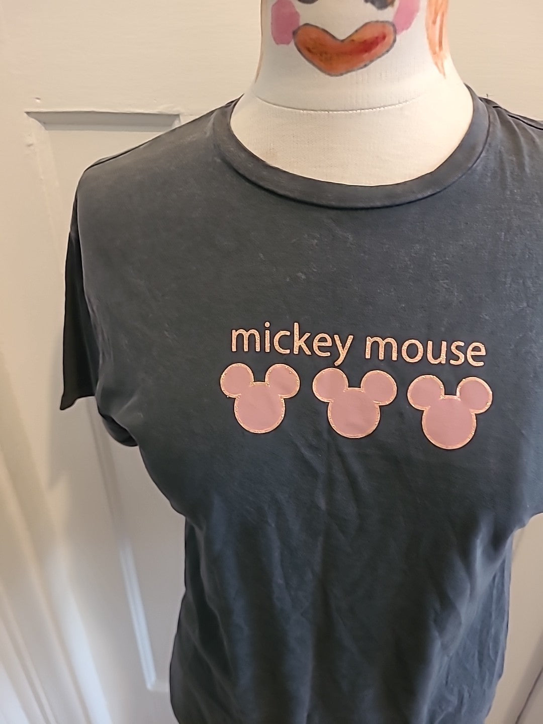 Girls Disney@George Age 9-10 Years Grey Mickey Mouse Tshirt