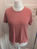 Ladies TU Size 20 Salmon Ribbed T.shirt Free Delivery