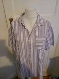 Mens Tu Size XL Purple And White Short Sleeved Striped Shirt