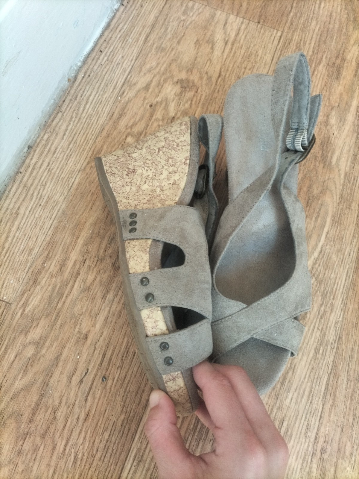 Ladies Graceland Size Eu 51 Light Brown Wedge Sandel Open Toe