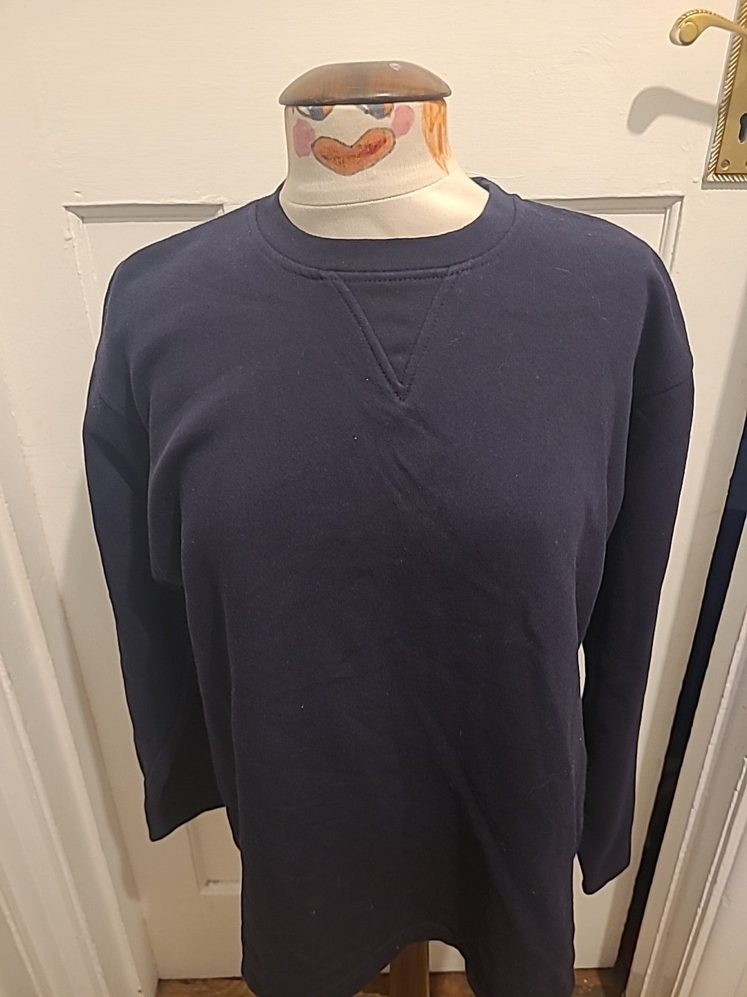 Mens George Size Medium Black Round Neck Jumper