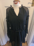 Ladies Pieces Size Medium Black Long Sleeved Lined Dress