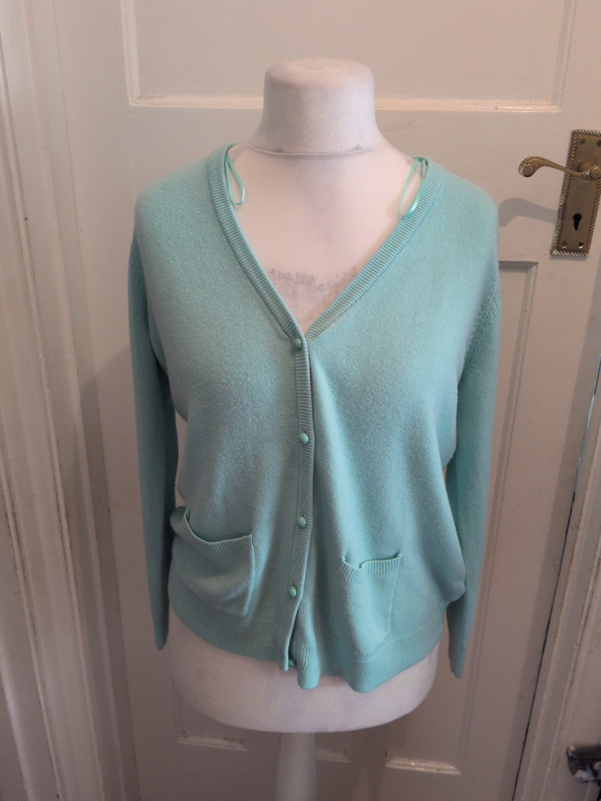 Ladies Bonmarche Medium Aqua Buttoned Cardigan