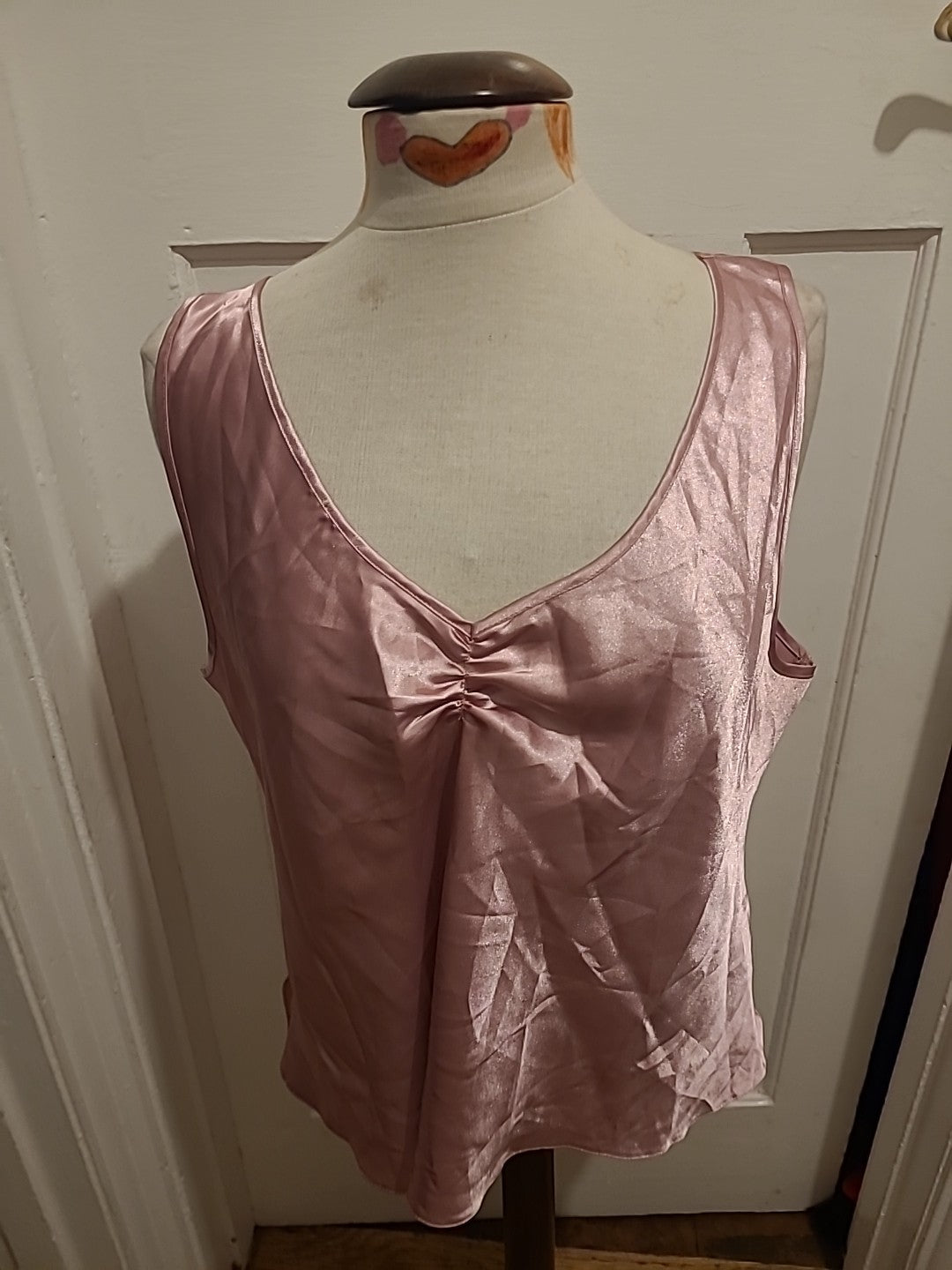 Ladies E-Vie Size 18-20 Pink Sleeveless Pyjama Top