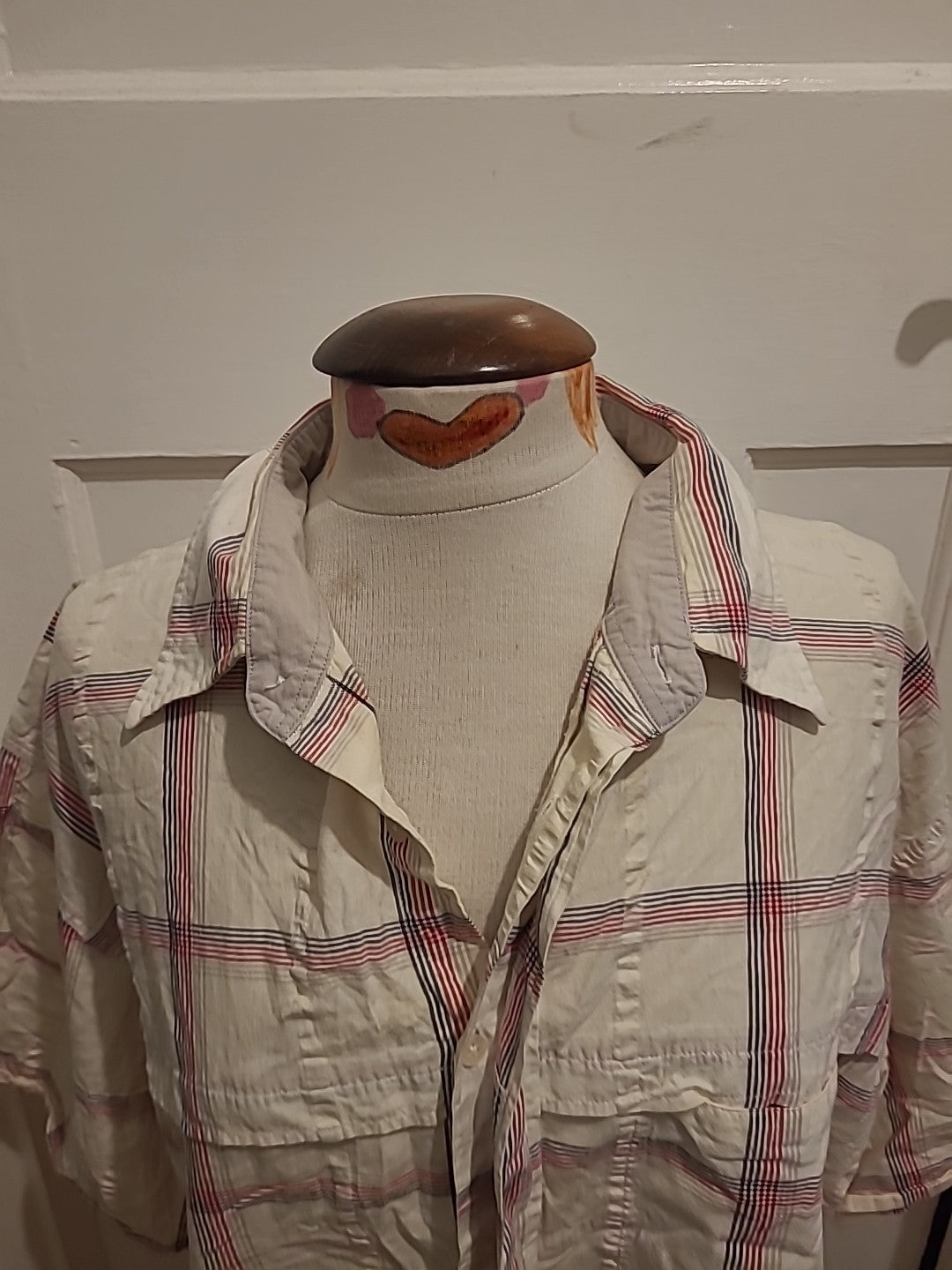 Mens Animal Size 2XL Cream Check Short Sleeved Shirt