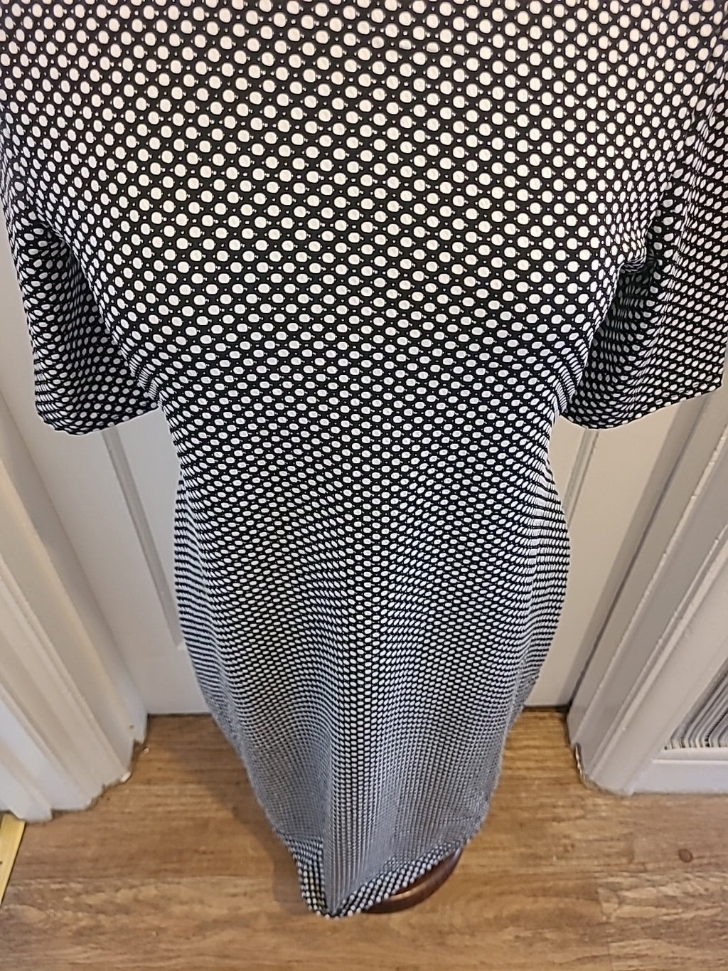Ladies Forever Size XL Black White Short Sleeved Dress