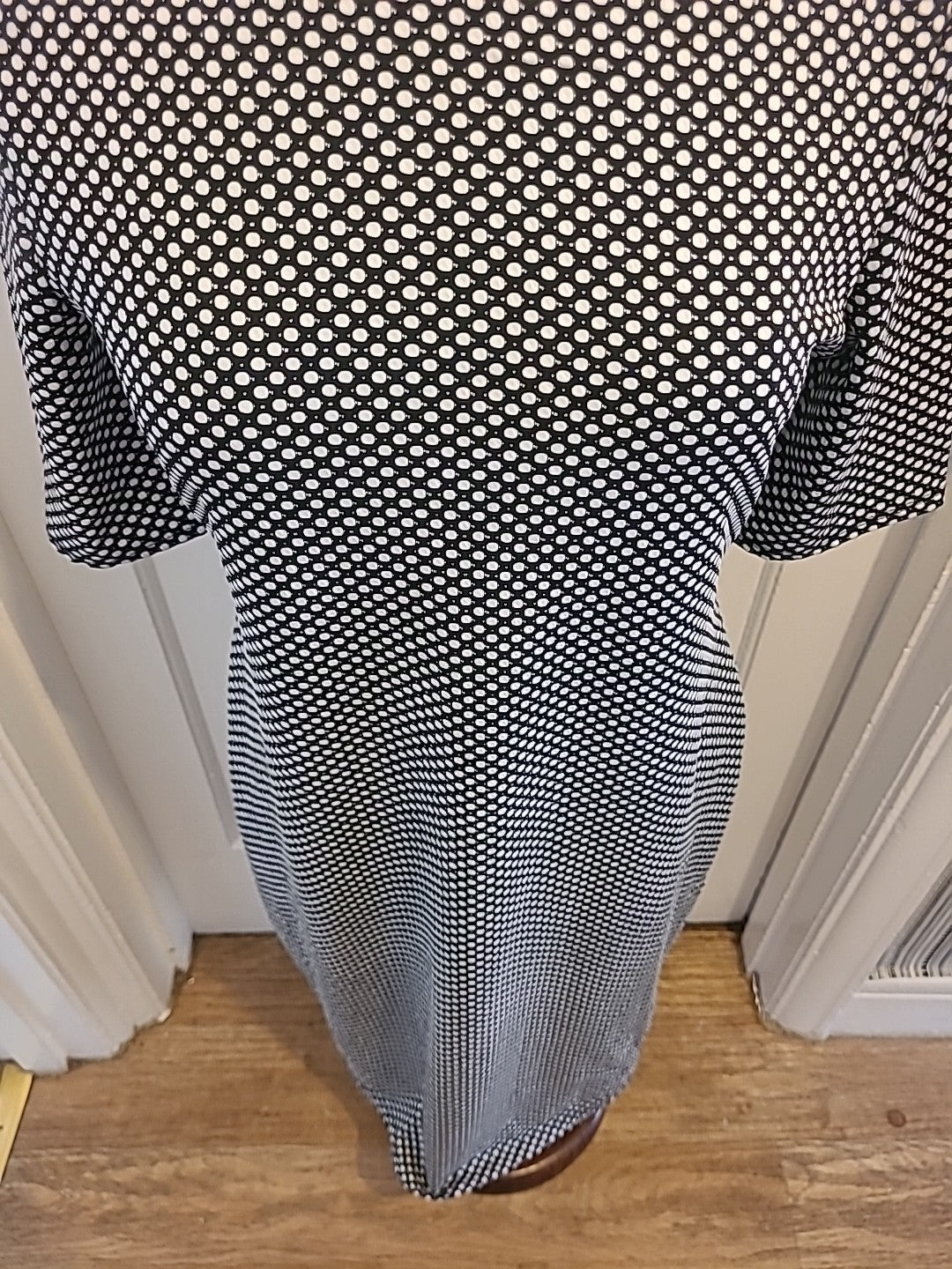 Ladies Forever Size XL Black White Short Sleeved Dress