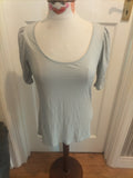 Ladies Marks And Spencer Size 12 Silver Shimmer Short Sleeved Tshirt