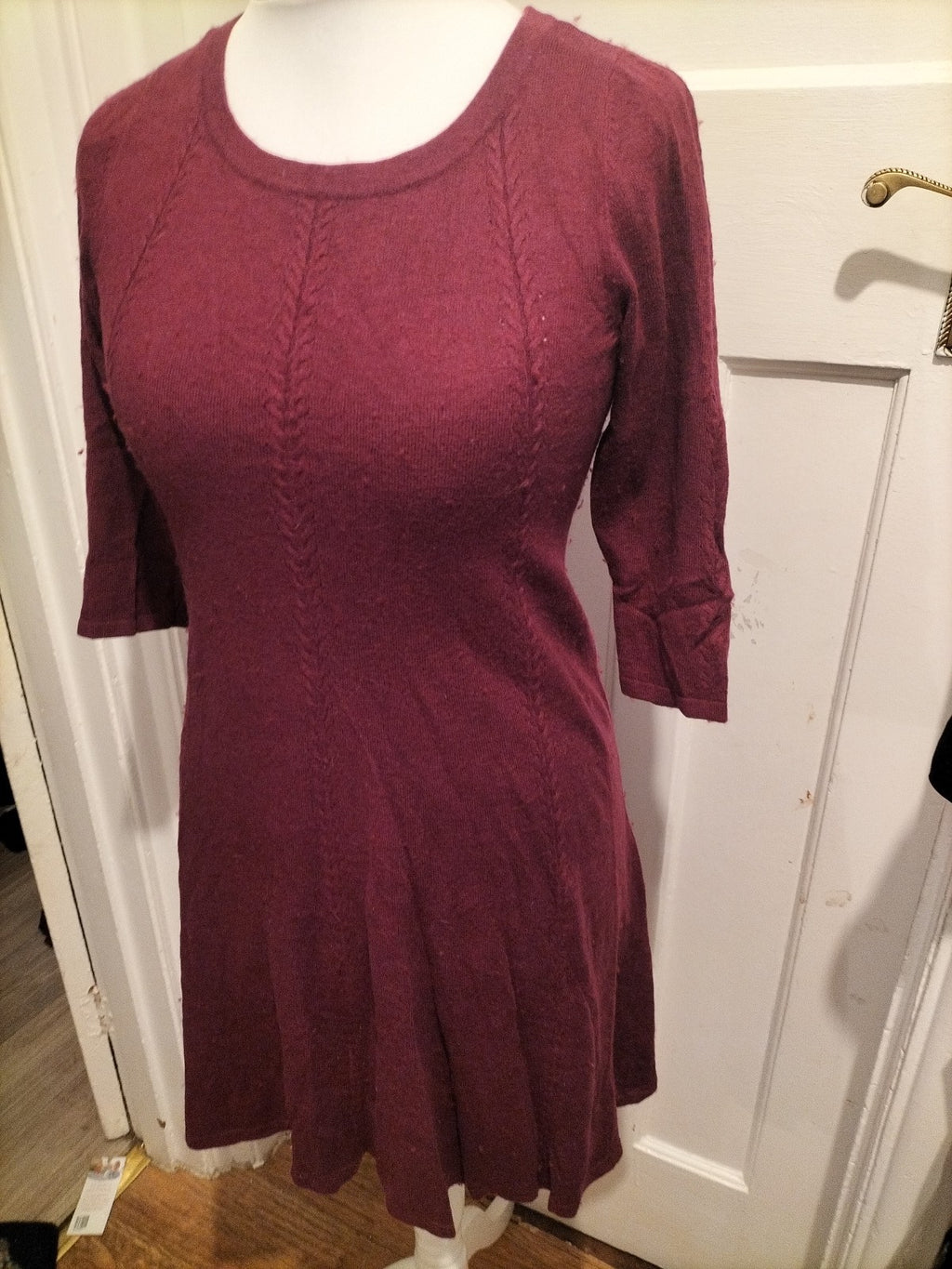 Ladies Monsoon Size 10 Deep Purple Short Sleeve Jumper Dress