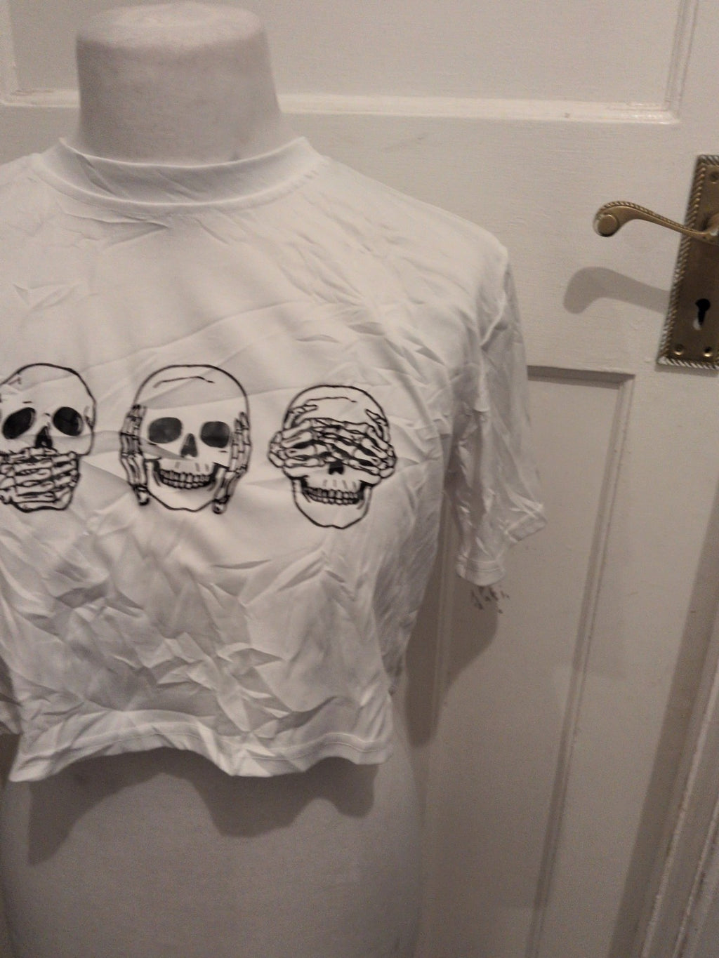 Shein Medium White Skull Ladies T-shirt